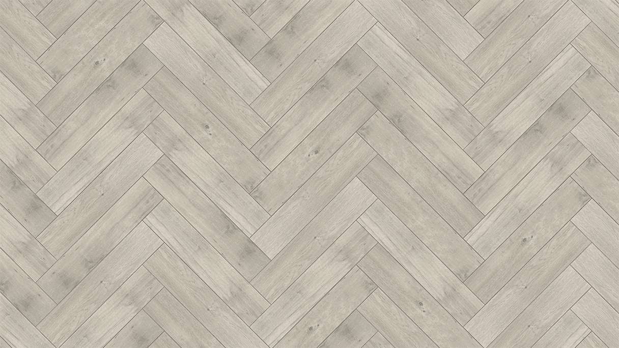 planeo Vinile rigido Klick - SolutionX 2in1 Rovere a spina di pesce Grigio chiaro | Isolamento acustico integrato (ECF-HB-3855)