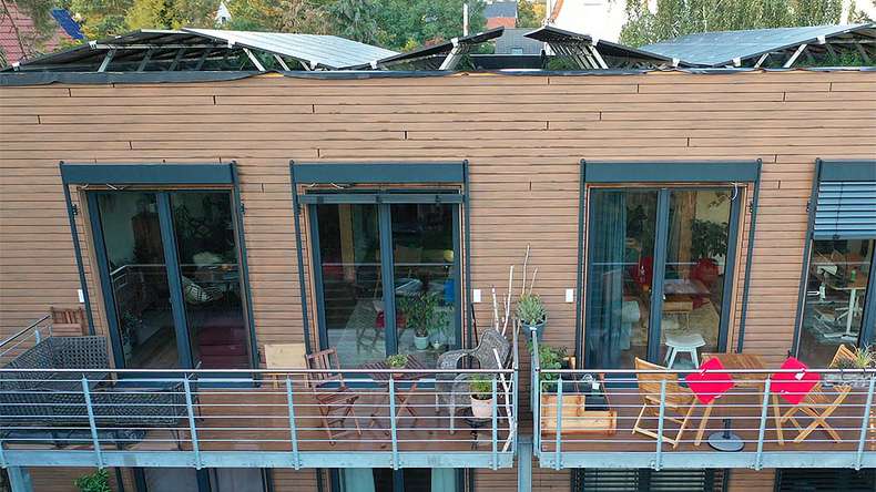 planeo Fassado - Modanatura a rombi in WPC Rivestimento di facciata marrone