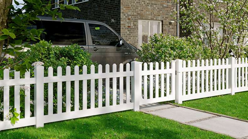 planeo Privara - Recinzione a innesto in PVC per giardino bianco - resistente ai raggi UV | 180 x 80 cm