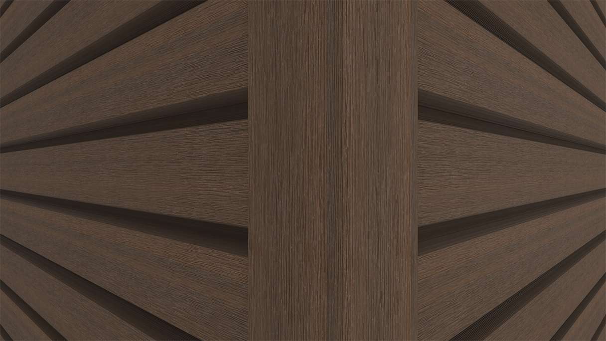 planeo LINEA Wide - Rivestimento per facciate in WPC CoEx, colore Ipe marrone, 2900 x 181 mm