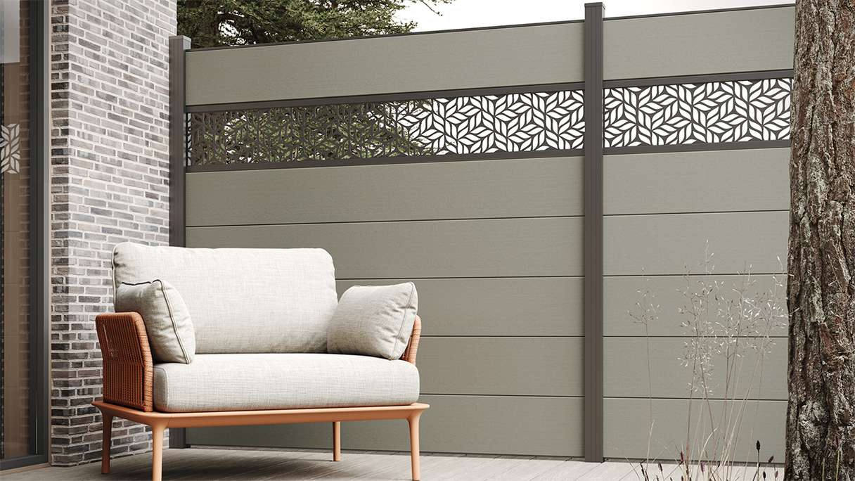 planeo Gardence Strong XL - Recinzione in BPC Grigio