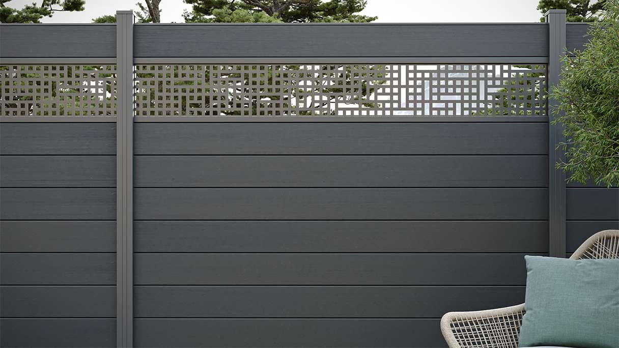 planeo Gardence Strong - Recinzione in BPC quadrata Grigio antracite