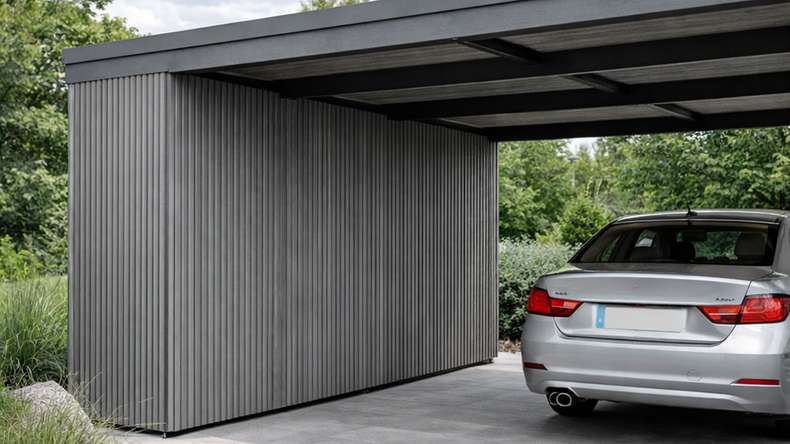 planeo DesignPro - Rivestimento per facciate in WPC, grigio scuro, 2900 x 175 mm