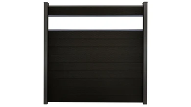planeo Gardence Strong - recinzione a innesto BPC Vetro satinato nero co-ex 180 x 180 cm