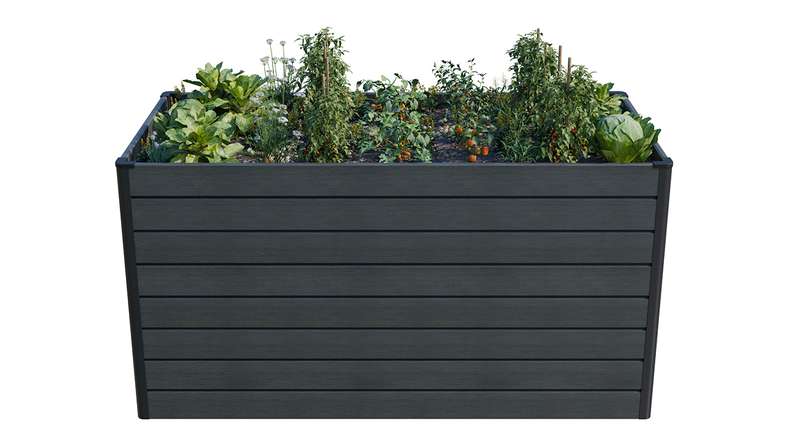 planeo BPC-Rhombus letto rialzato rettangolo - grigio pietra co-ex. 150 x 70 x 79 cm