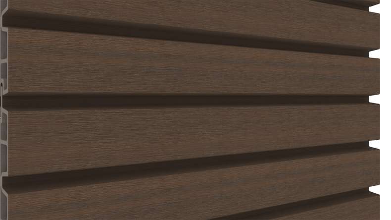 planeo LINEA Wide - Rivestimento per facciate in WPC CoEx, colore Ipe marrone, 2900 x 181 mm