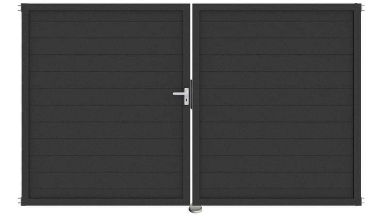planeo Gardence Metallic - Porta in alluminio DIN Sinistro 2 ante antracite con telaio in alluminio antracite