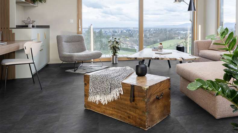 Gerflor Klick Vinyl - Senso Premium Rigid Acoustic Grey marble | Isolamento acustico integrato (39481539)