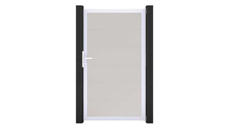 planeo Gardence Simply - Porta universale in PVC Bianco con telaio in alluminio argento | EV1 100 x 180 cm