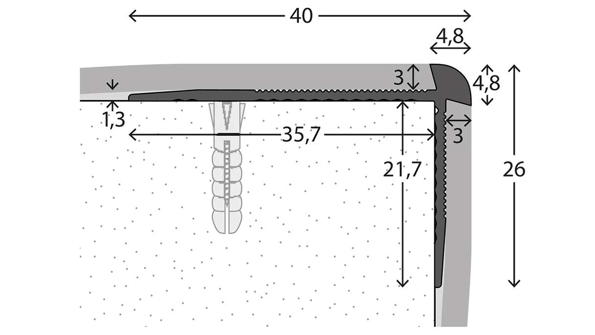 Profilo paragradino planeo 781 - 250 cm