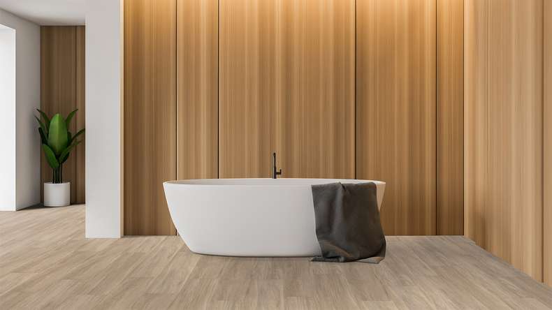 Gerflor Vinile ad incastro - Virtuo 55 Rigid Acoustic Qaja Beige | isolamento acustico integrato (39051473)