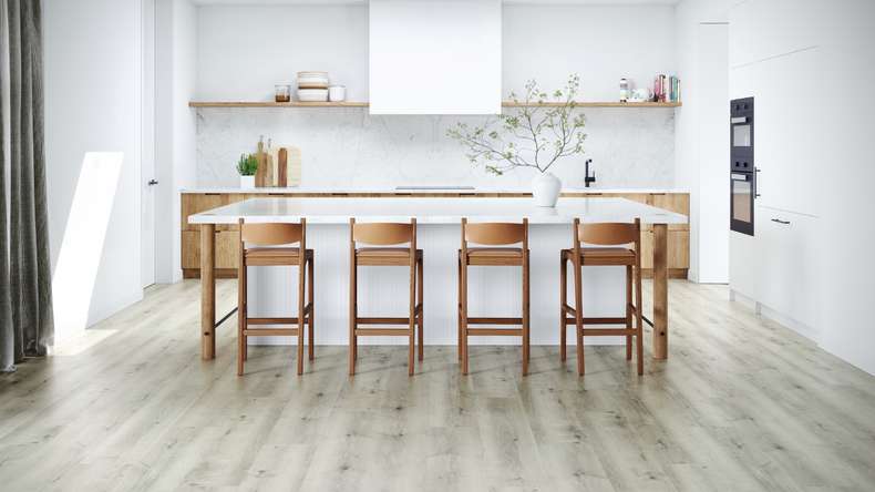 planeo Rigido Vinile ad incastro - SolutionX 2in1 Oak Light Grey | Isolamento acustico integrato (ECF-0076)