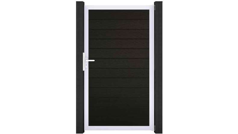 planeo Gardence Strong - Porta universale BPC Nero co-ex con telaio in alluminio argento 150x180x4cm