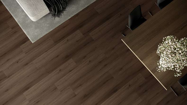 planeo Vinile rigido a incastro - HOMEtec Pro 50 IXPE Rovere marrone naturale | Isolamento acustico integrato (RP-G50-2)