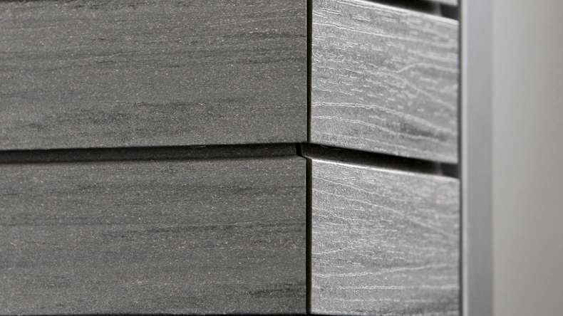 planeo Fassado - Rivestimento di facciata a fasce romboidali WPC grigio grafite