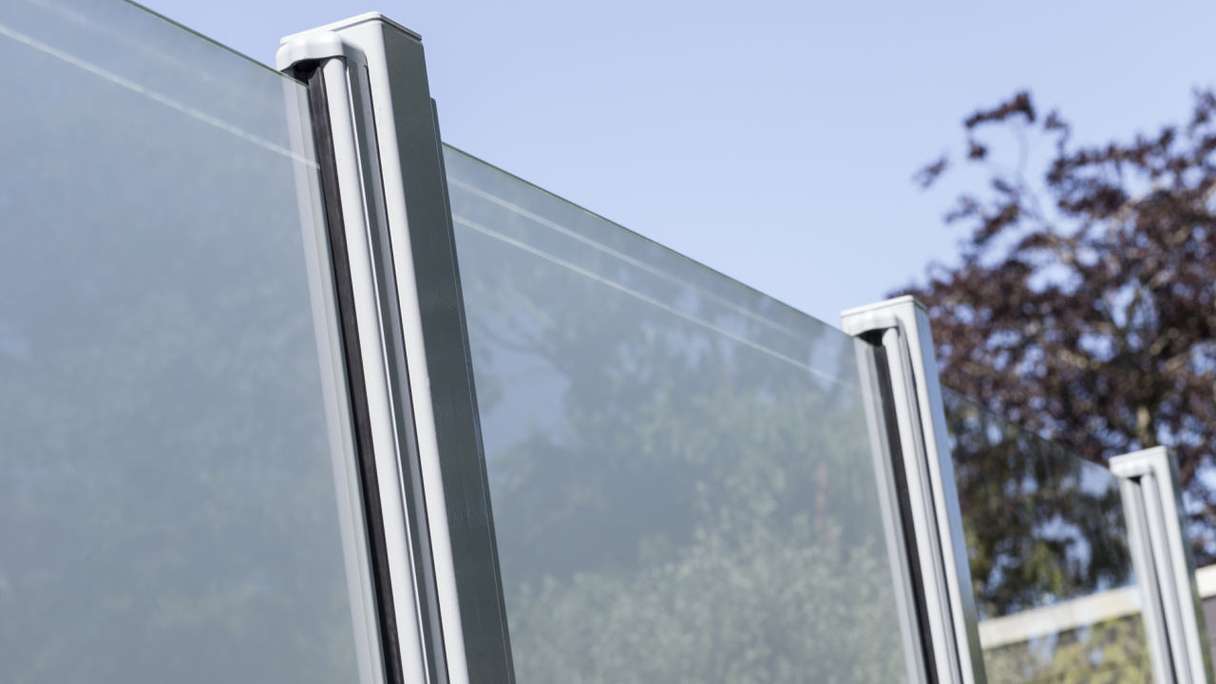 planeo Gardence Flair - Recinzione in vetro verticale satinato 90 x 180cm
