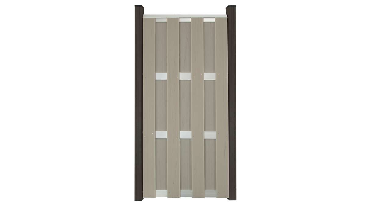 planeo Gardence Premade - Recinzione in BPC Verticale Bicolore Sabbia 84,3 x 180cm