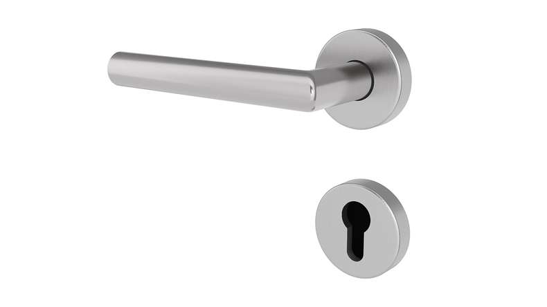 planeo Edelwerk VYRO maniglia per porta in acciaio inox PZ rosa tondo