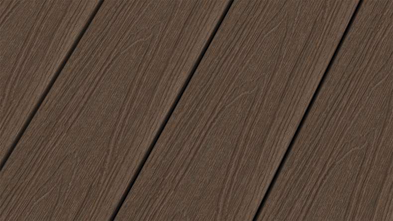 planeo WOODLine Nature - Pannello per decking rivestito in WPC CoEx a camera cava - Ipe Brown 3m strutturato/liscio spazzolato