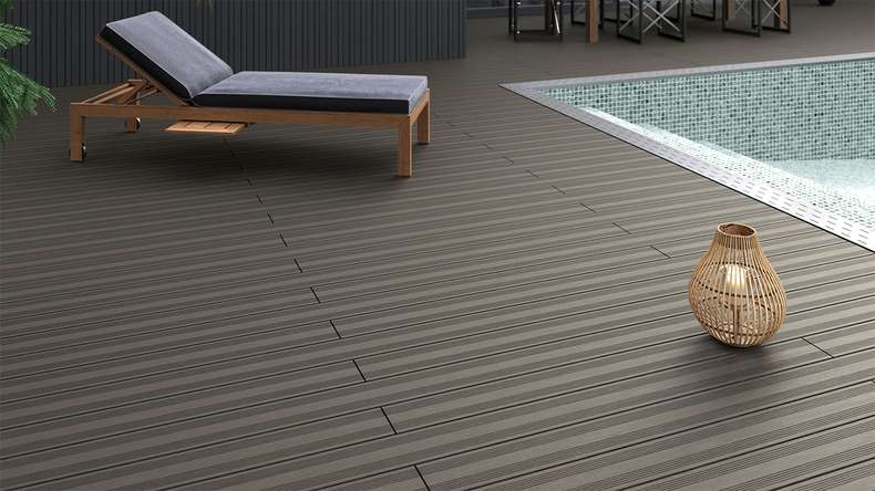 planeo SolidWood WPC tavola solido - Grigio chiaro 3.6m francese/strutturato