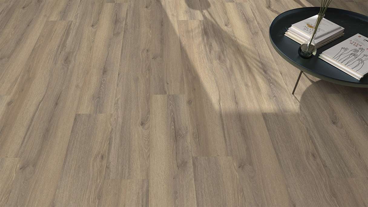 pavimento di design planeo per clic - Eco Home&Health Rustic Oak Grey | Isolamento acustico integrato (LO-EK-04)