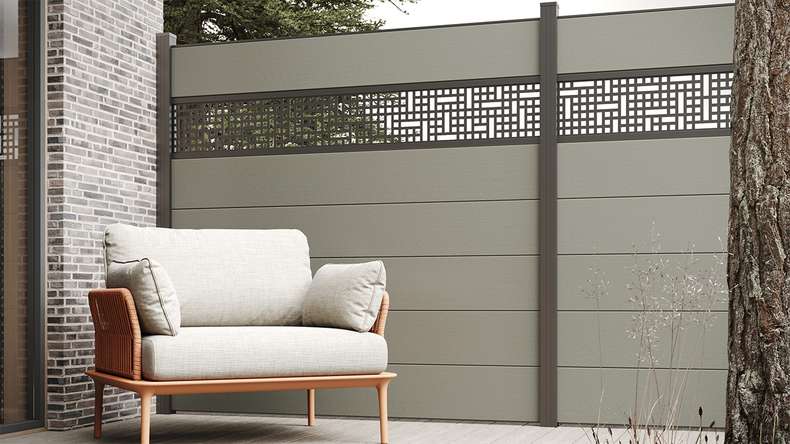 planeo Gardence Strong XL - Recinzione in BPC Grigio