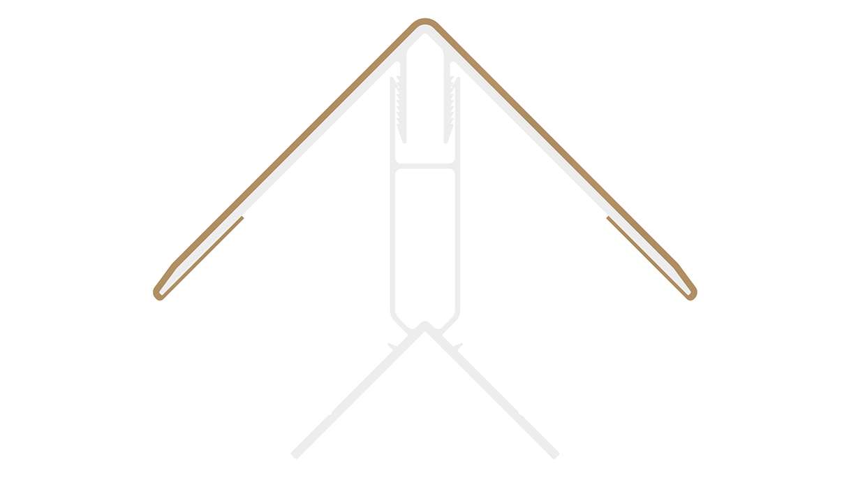 planeo LINEA - Profilo angolare esterno in alluminio CoEx, color sabbia, 3000 x 66 x 66 mm