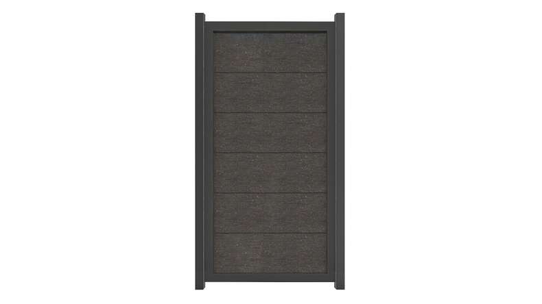 planeo Gardence Guard - Recinzione in BPC verticale Grigio antracite con telaio in alluminio in antracite
