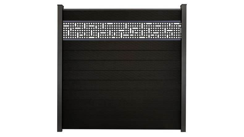 planeo Gardence Strong - rete di recinzione a innesto BPC nera co-ex 180 x 180 cm
