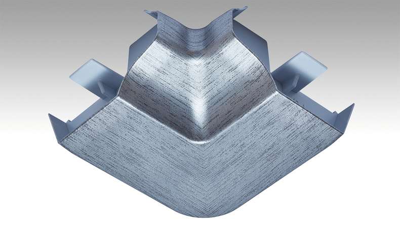 Angolo interno MEISTER per modanatura del soffitto 2002 in acciaio inox (800026-01-02002)