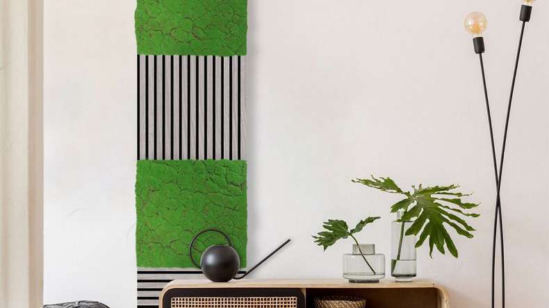 pannello acustico planeo - MixWall Moss Mood Forest Green 52 x 52 cm | muschio artificiale (PLMW-30121A)
