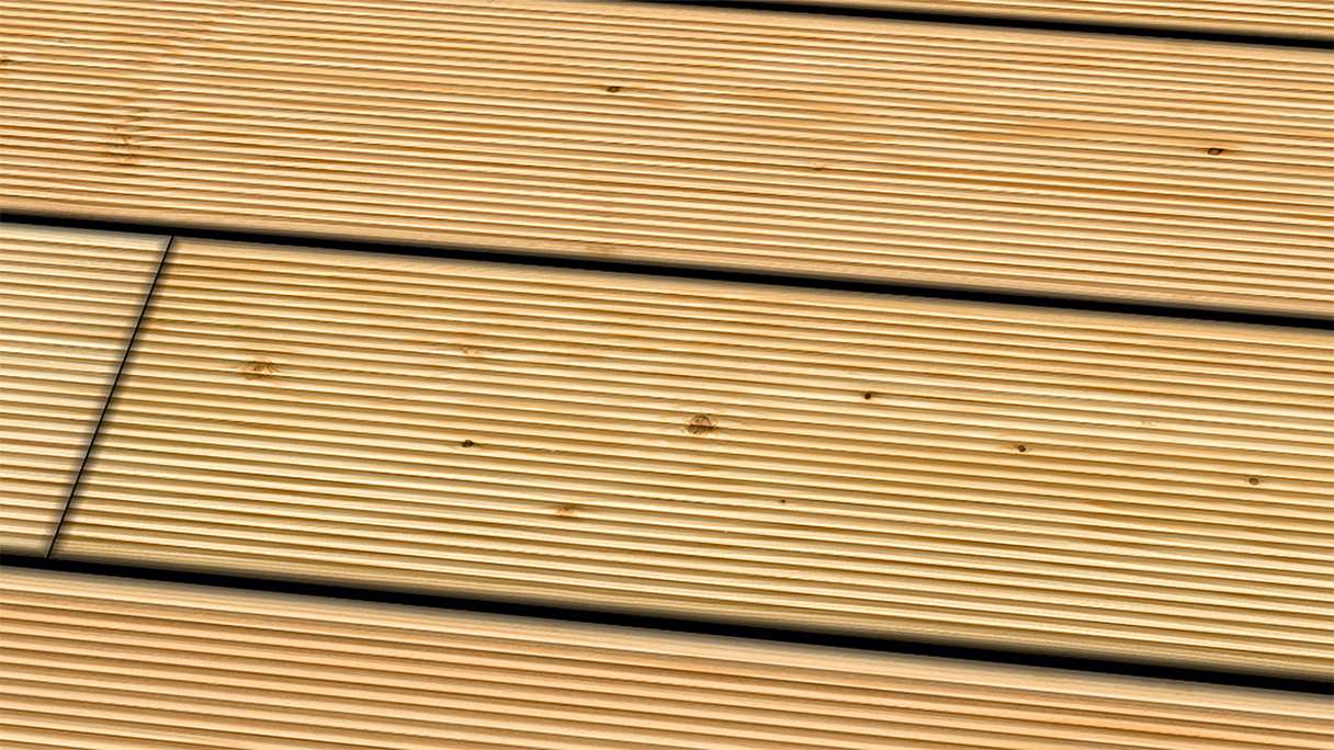 Decking in legno TerraWood - Larice canadese - scanalato / scanalato