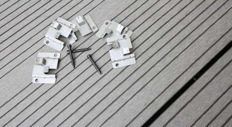planeo clip per terrazza in acciaio inox pavimenti WPC-Profi giunto da 4 mm - 100 pz. incl. viti