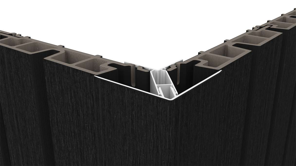 planeo LINEA - Profilo angolare esterno in alluminio CoEx nero 3000 x 66 x 66 mm