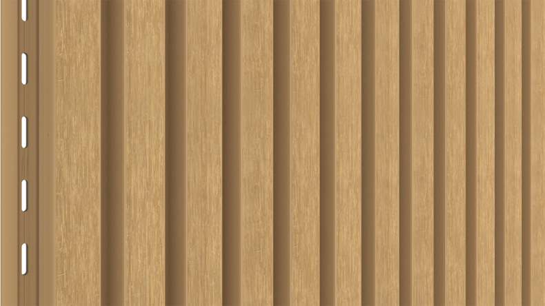 planeo LINEA Slim - Rivestimento per facciate in WPC CoEx, colore sabbia, 2900 x 215 mm