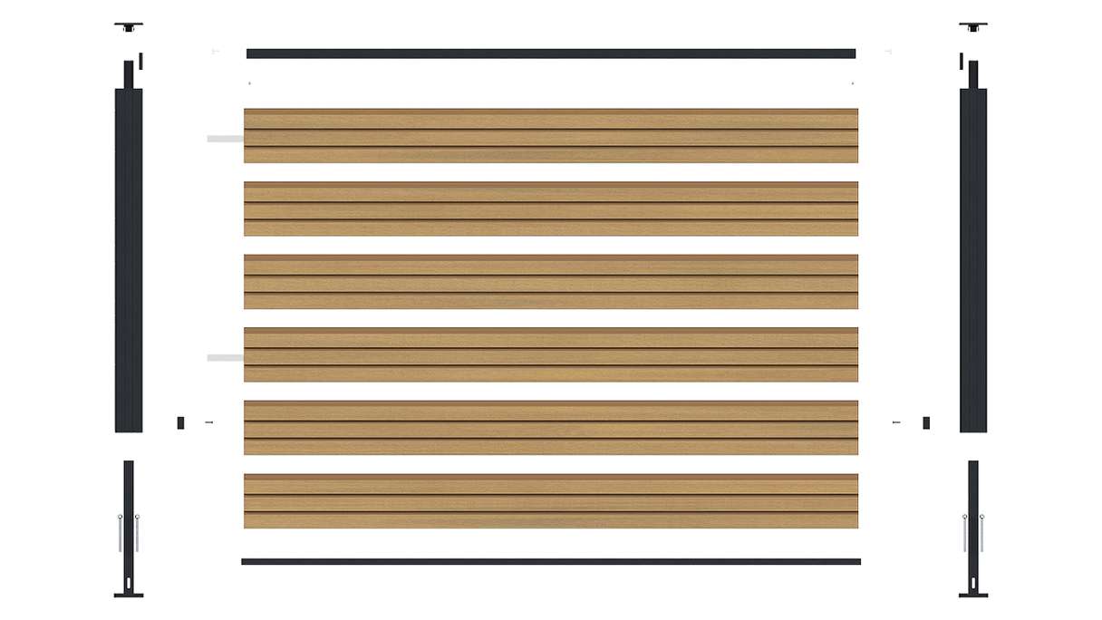 planeo LINEA - Recinzione da giardino a incastro in WPC CoEx Rhombus, color sabbia, 180 x 90 cm