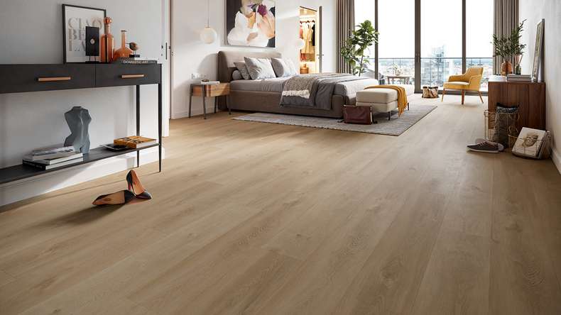 planeo Vinile rigido a incastro - HOMEtec Pro 50 IXPE Breeze Oak | Isolamento acustico integrato (RP-E50-4)