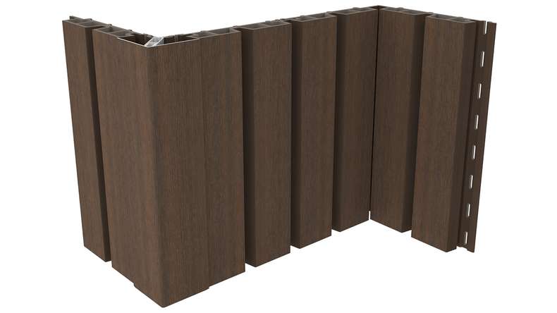 planeo LINEA Wide - Rivestimento per facciate in WPC CoEx, colore Ipe marrone, 2900 x 181 mm