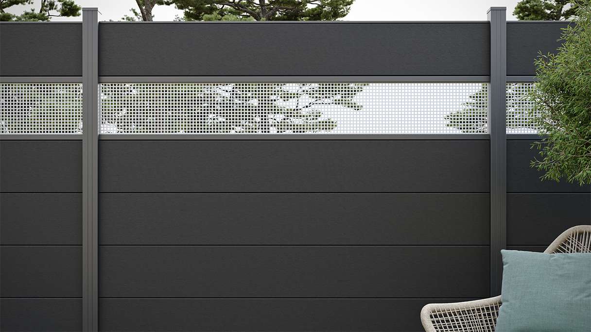 planeo Gardence Strong XL - Recinzione in BPC standard Grigio antracite