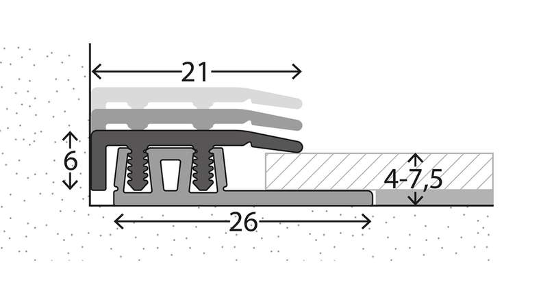 Profilo terminale planeo Design 423 - 270 cm