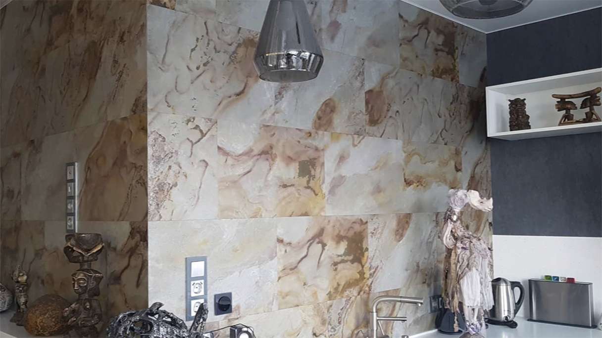 planeo EVOLITH EasyFix - rivestimento in pietra naturale Autumn Drift 600 x 300 mm - 6 pezzi.