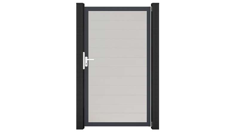 planeo Gardence Simply Small - Cancello universale in PVC bianco con telaio in alluminio 100 x 180 cm