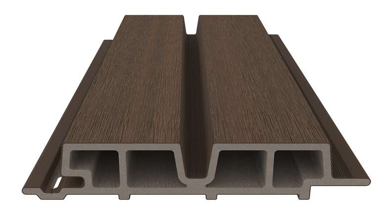 planeo LINEA Wide - Rivestimento per facciate in WPC CoEx, colore Ipe marrone, 2900 x 181 mm