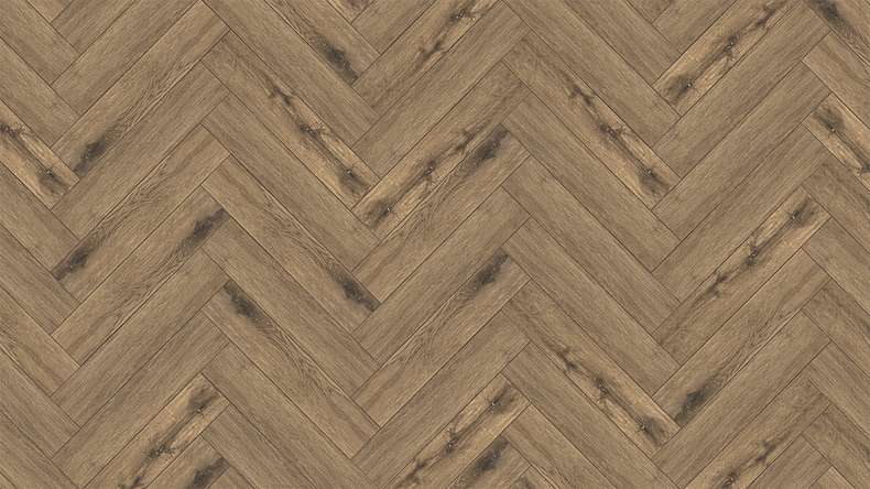 planeo Vinile rigido Klick - SolutionX 2in1 Rovere a spina di pesce Marrone naturale | Isolamento acustico integrato (ECF-HB-3955)