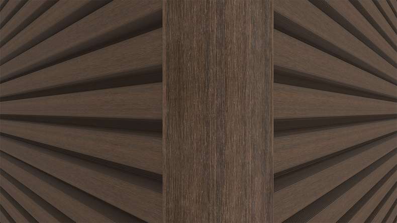 planeo LINEA - Profilo angolare esterno in alluminio CoEx, colore Ipe marrone, 3000 x 66 x 66 mm