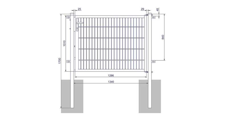 Porta universale media a 1 pannello verde muschio A 1000 x L 1340 mm inclusi i pali della porta