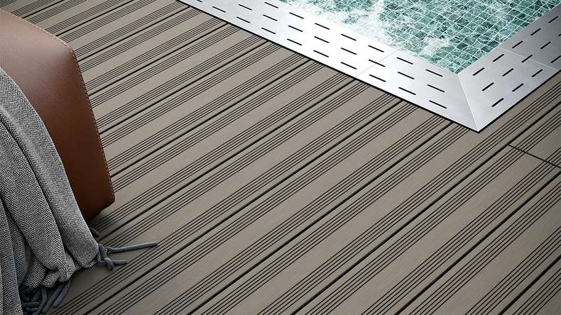 planeo SolidWood WPC decking set completo di tavole massicce - grigio chiaro francese/testurizzato