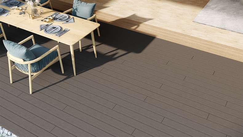 planeo LightWood WPC tavola cava - Grigio chiaro 4.8m scanalato/scanalato
