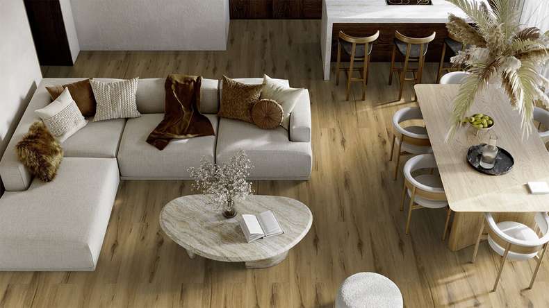 Gerflor Klick Vinyl - Senso Premium Rigid Acoustic Bambi fauve | Isolamento acustico integrato (40441629)
