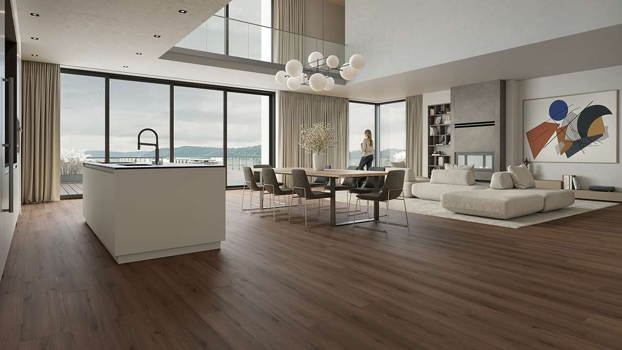 planeo Vinile rigido a incastro - HOMEtec Pro 50 IXPE Rovere marrone naturale | Isolamento acustico integrato (RP-G50-2)